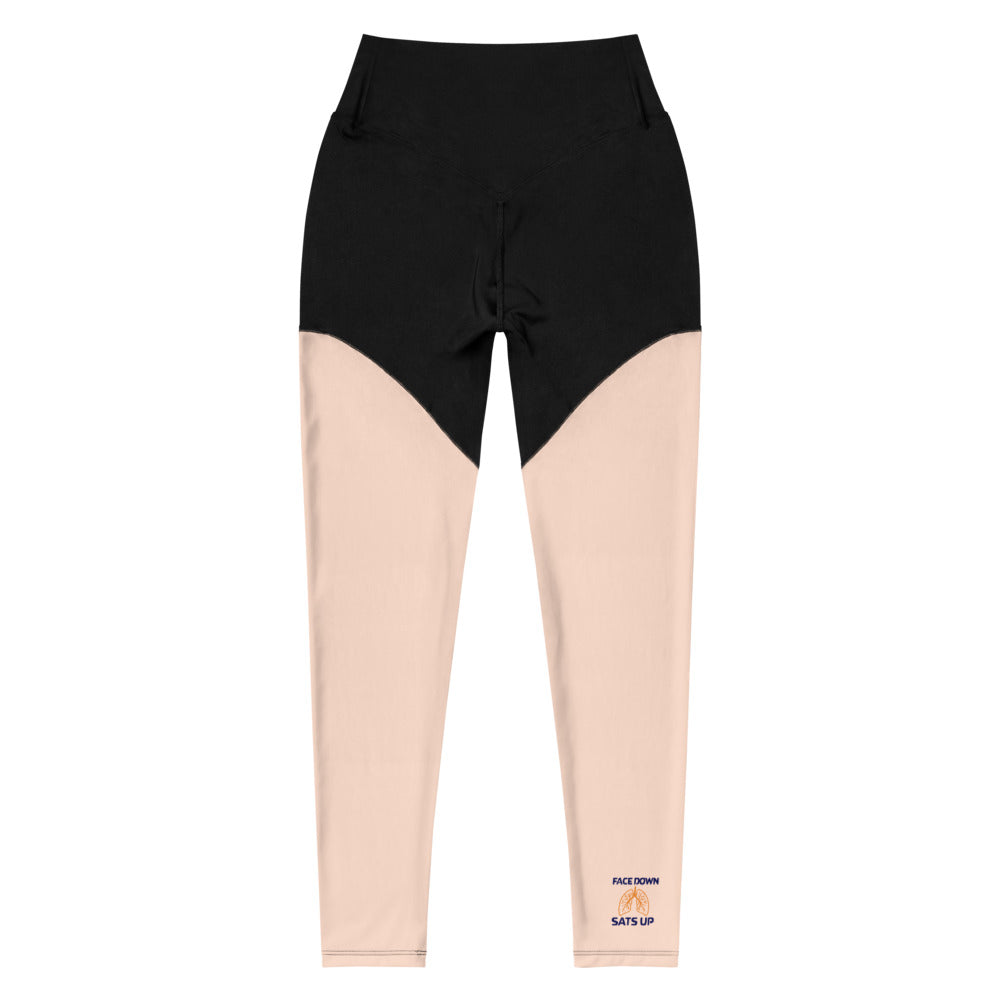 FACE DOWN SATS UP - Sports Leggings