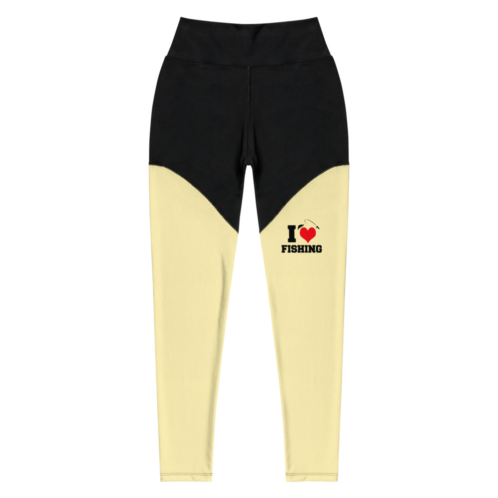 I LOVE FISHING - Sports Leggings