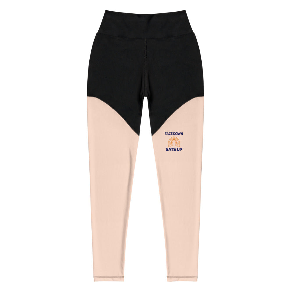 FACE DOWN SATS UP - Sports Leggings