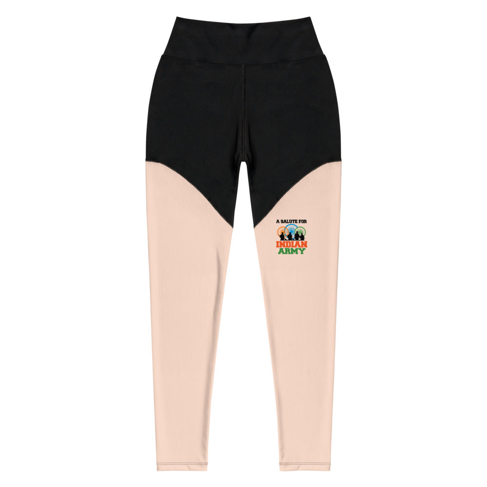 A SALUTE FOR INDIAN ARMY - Sports Leggings