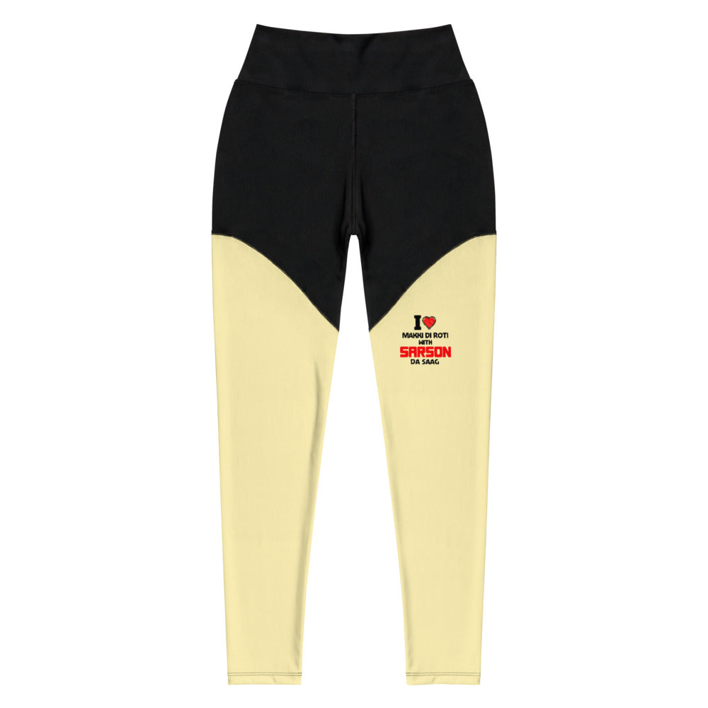 I LOVE MAKKI DI ROTI - Sports Leggings