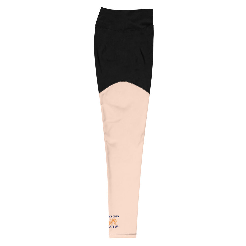 FACE DOWN SATS UP - Sports Leggings