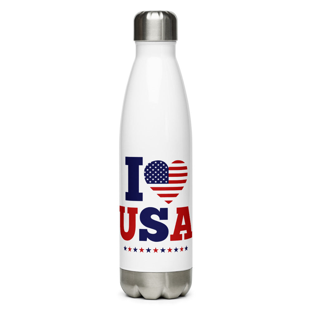I LOVE USA - Stainless Steel Water Bottle