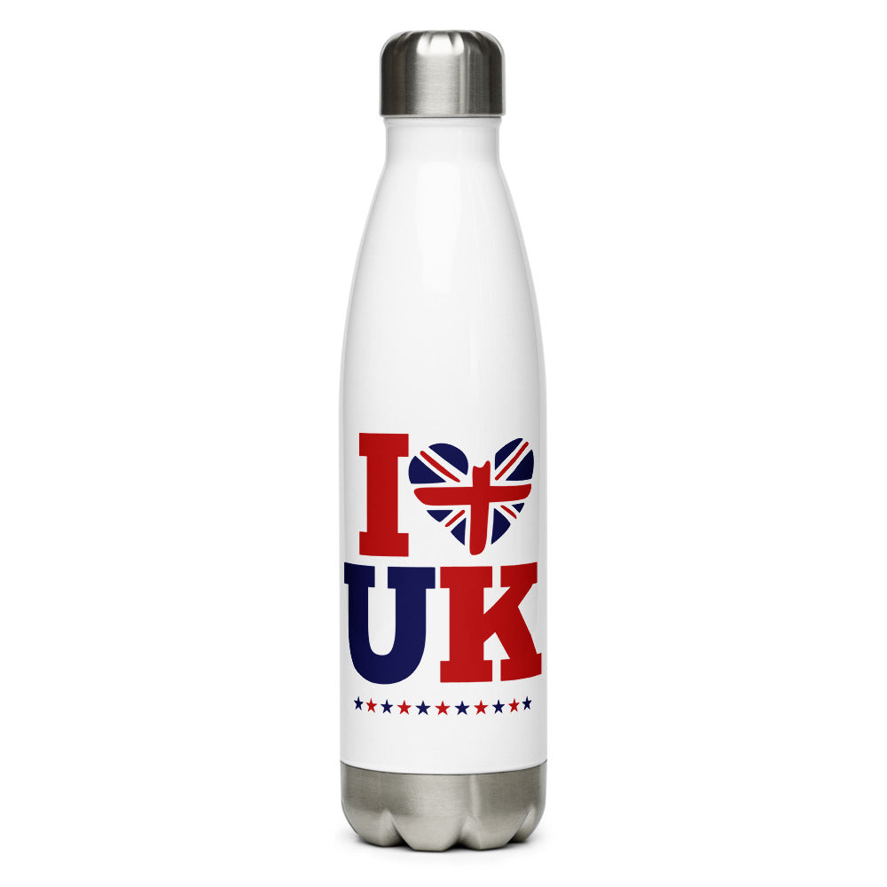 I LOVE UK - Stainless Steel Water Bottle