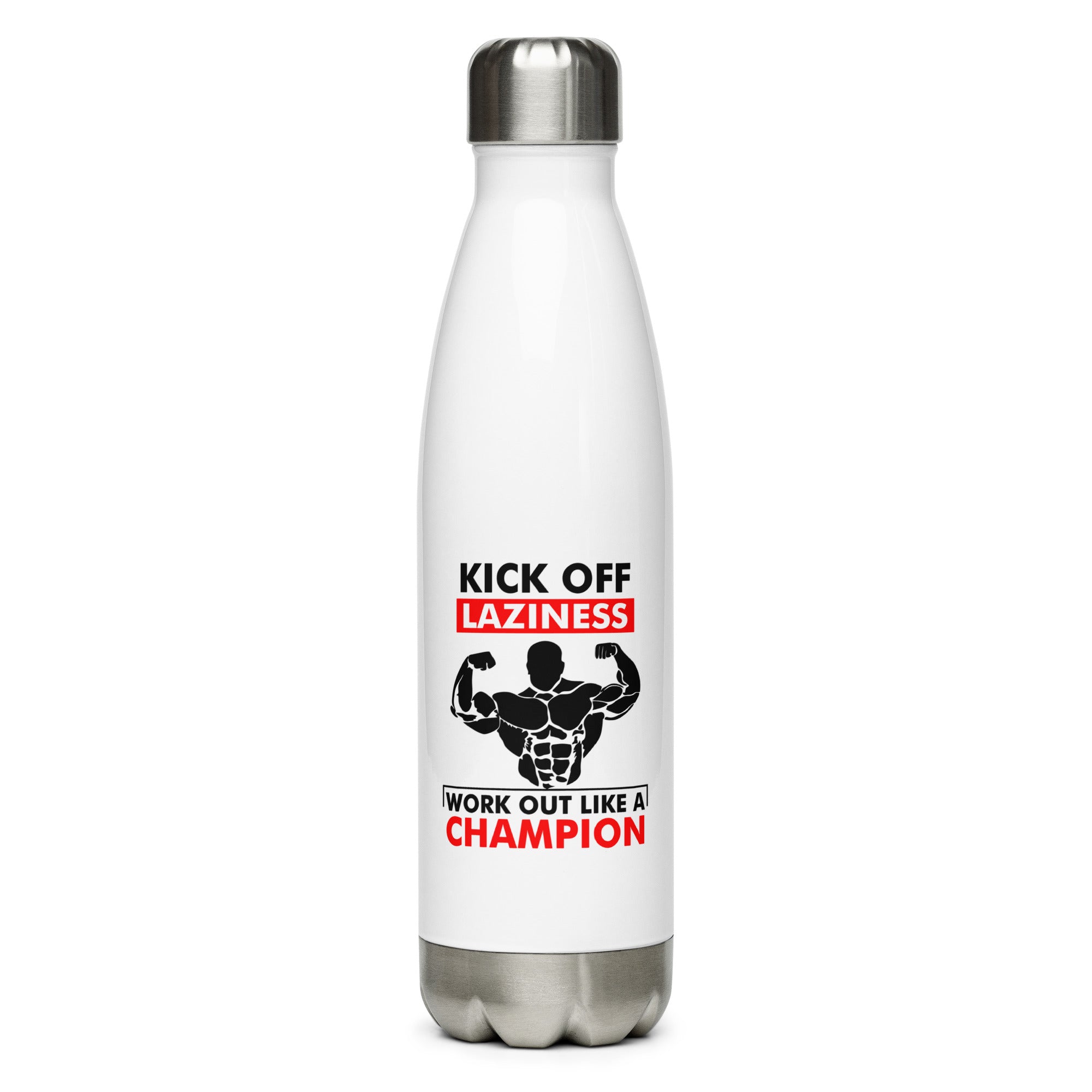 KICK OFF LAZINESS - Stainless Steel Water Bottle