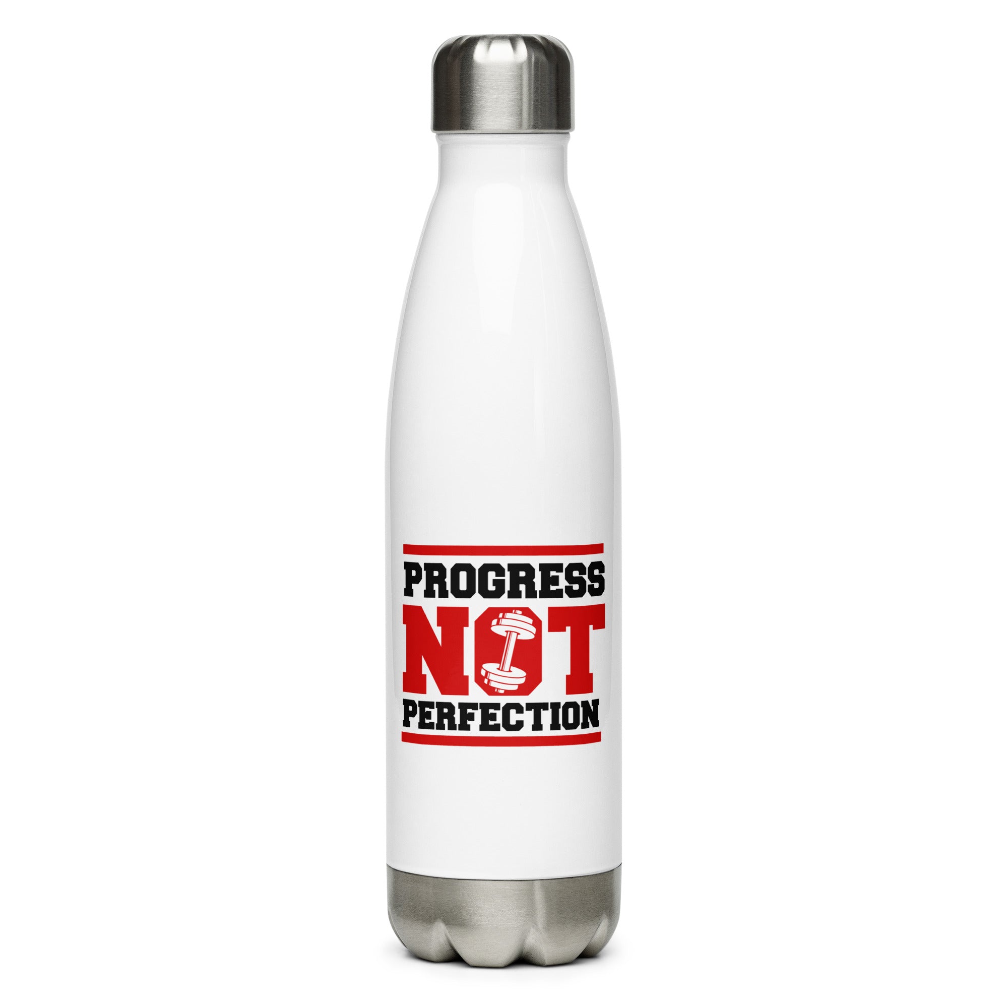 PROGRESS NOT PERFECTION - Stainless Steel Water Bottle
