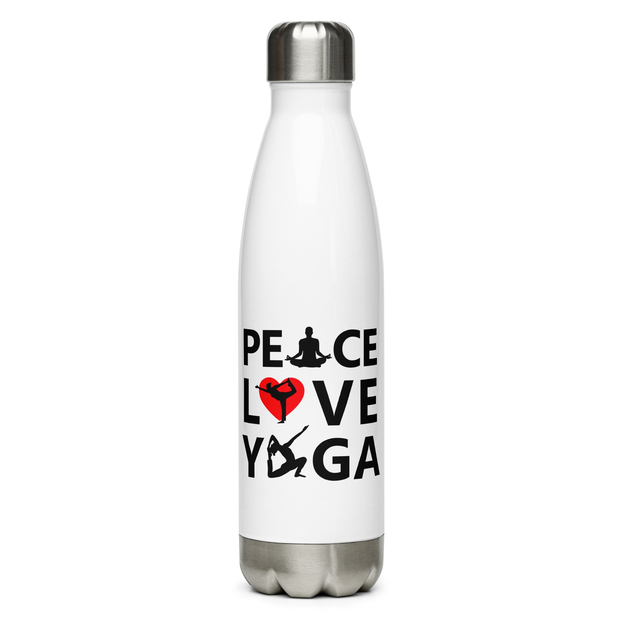 PEACE LOVE YOGA - Stainless Steel Water Bottle