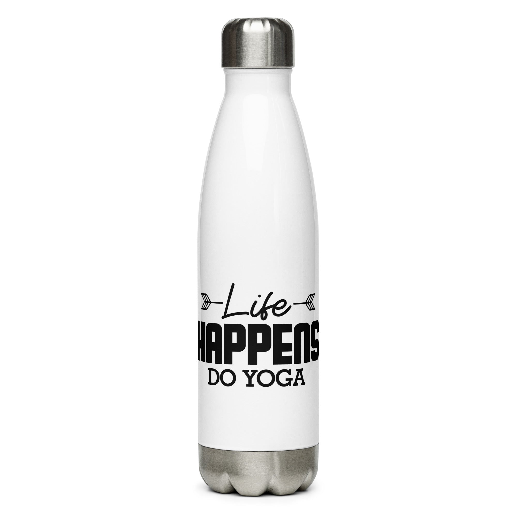 LIFE HAPPENS DO YOGA - Stainless Steel Water Bottle