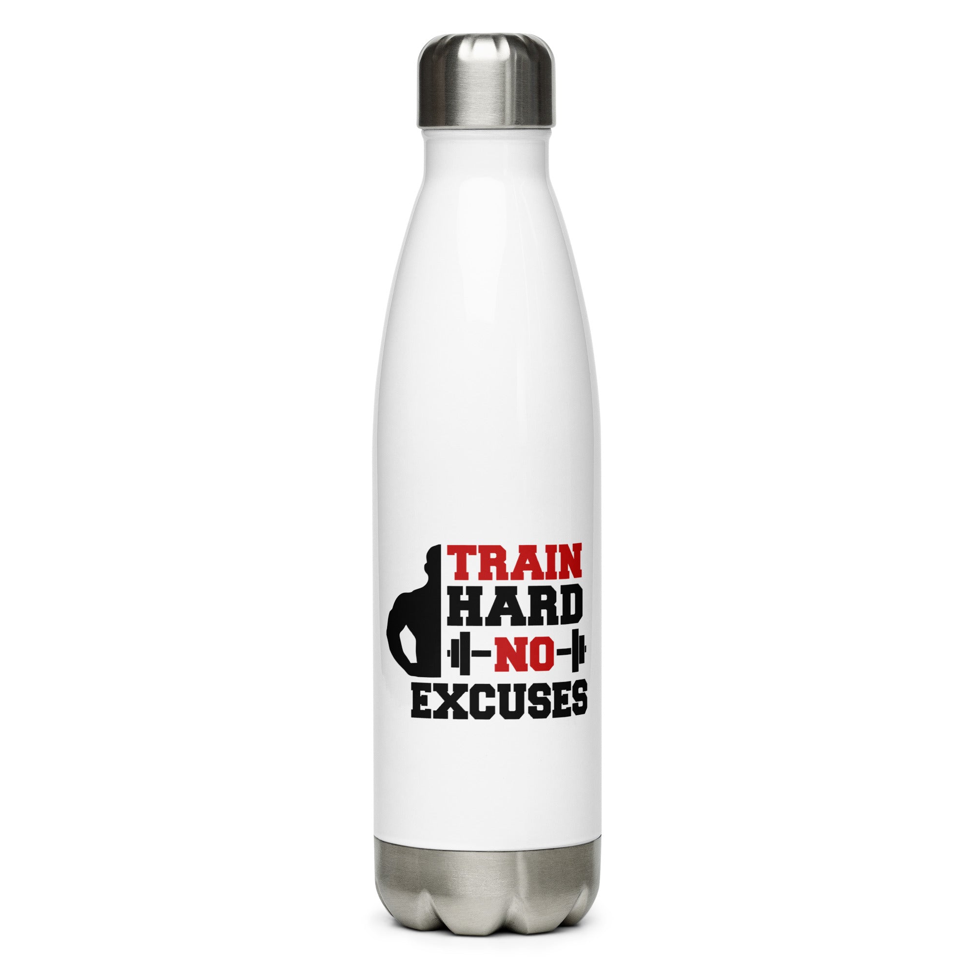 TRAIN HARD NO EXCUSES - Stainless Steel Water Bottle