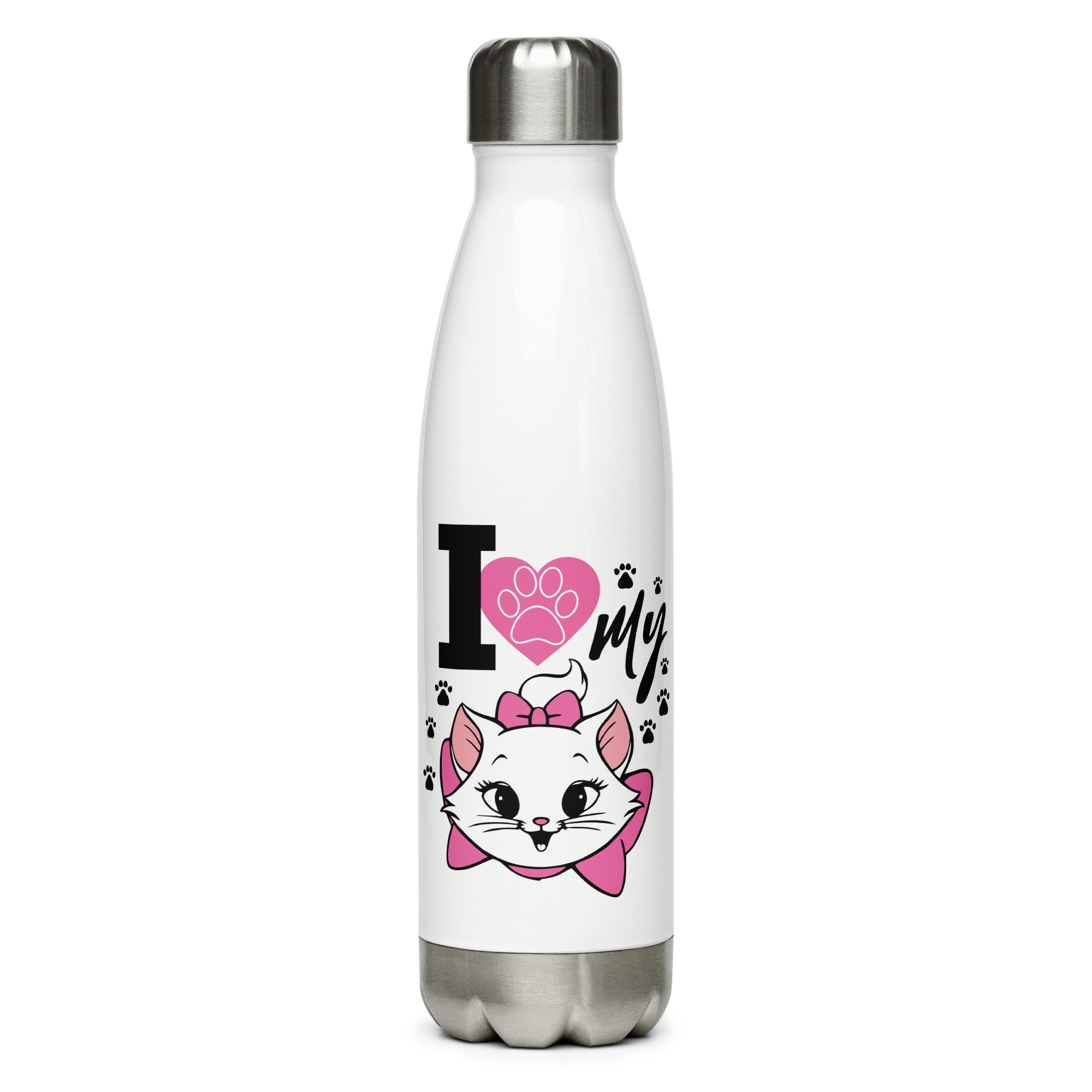 I LOVE MY CAT - Stainless Steel Water Bottle