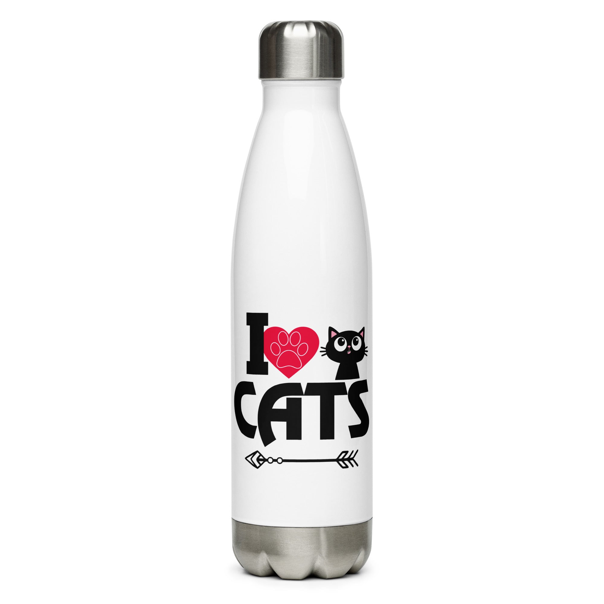 I LOVE CATS - Stainless Steel Water Bottle