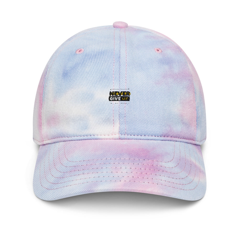 NEVER GIVE UP- Tie dye hat