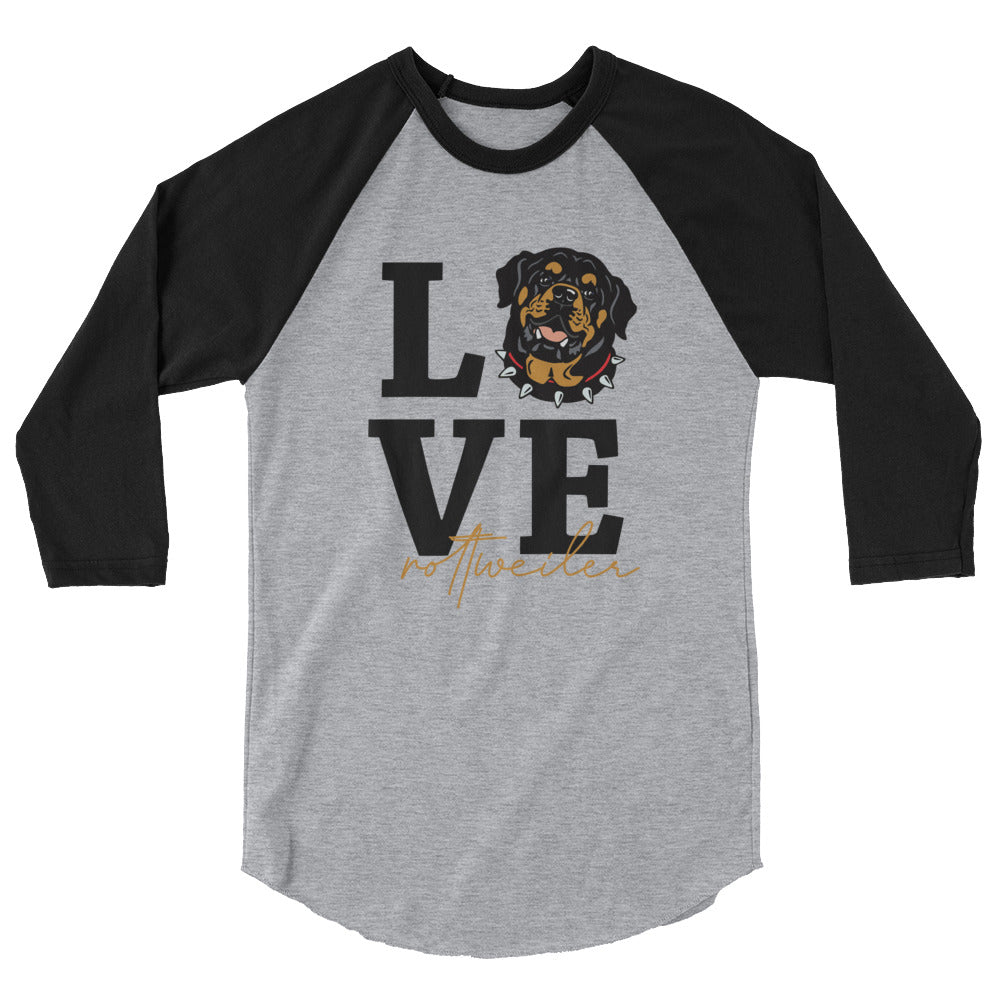 LOVE  ROTTWEILER - 3/4 sleeve raglan shirt