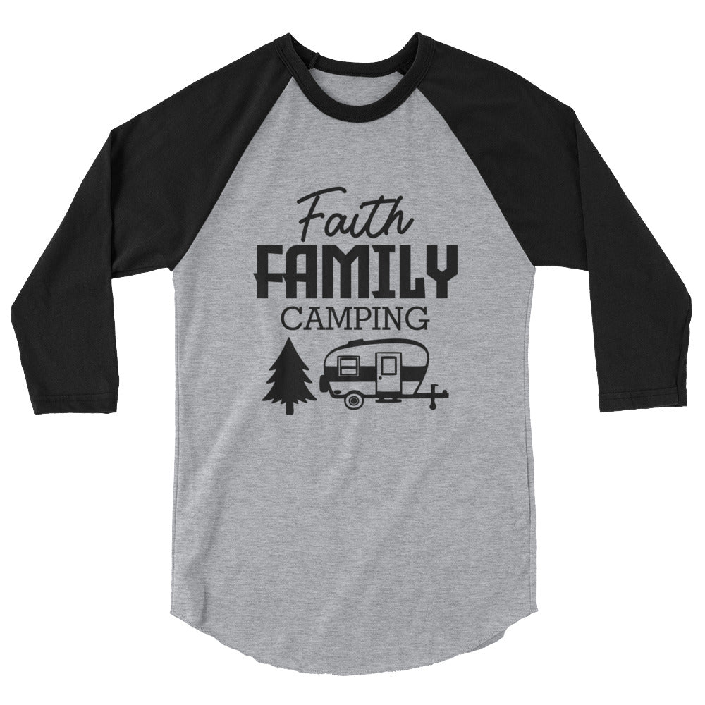 Family Camping- 3/4 sleeve raglan shirt