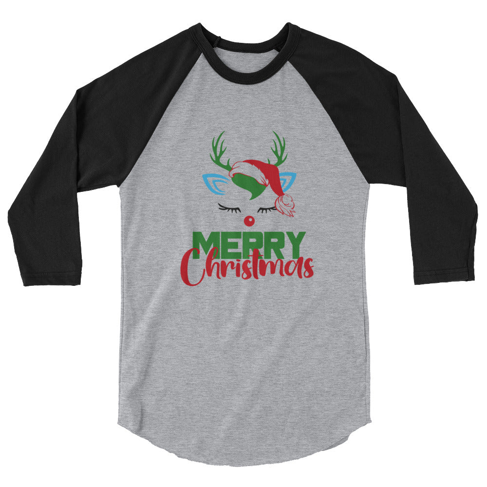 MERRY CHRISTMAS - 3/4 sleeve raglan shirt