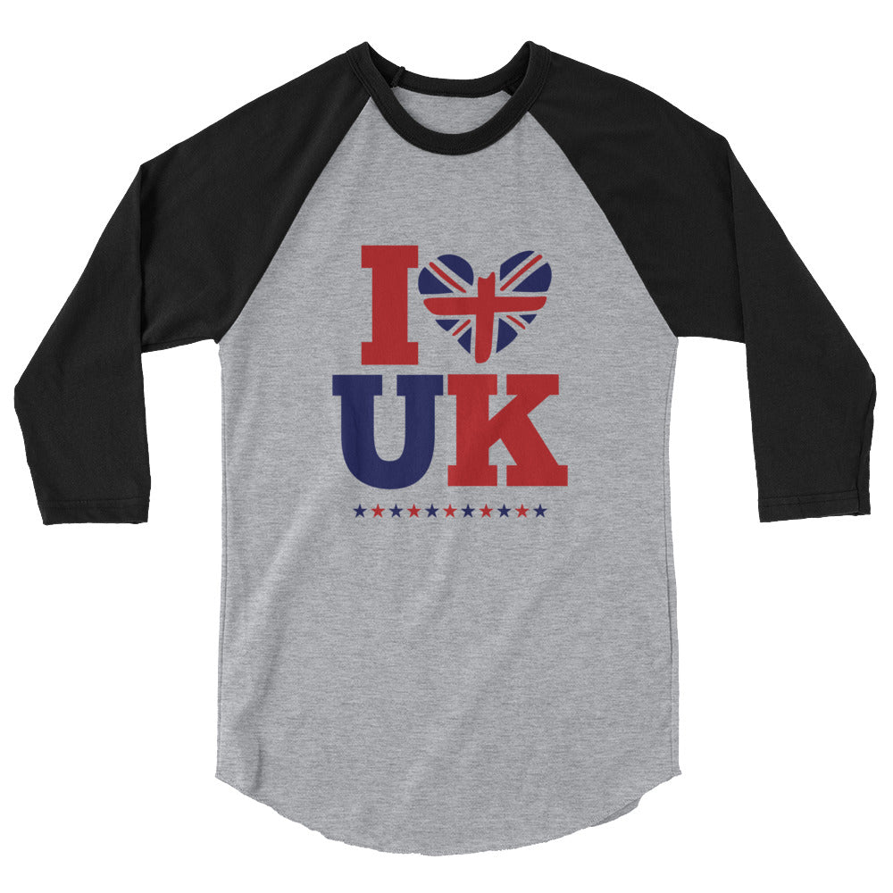 I LOVE UK - 3/4 sleeve raglan shirt