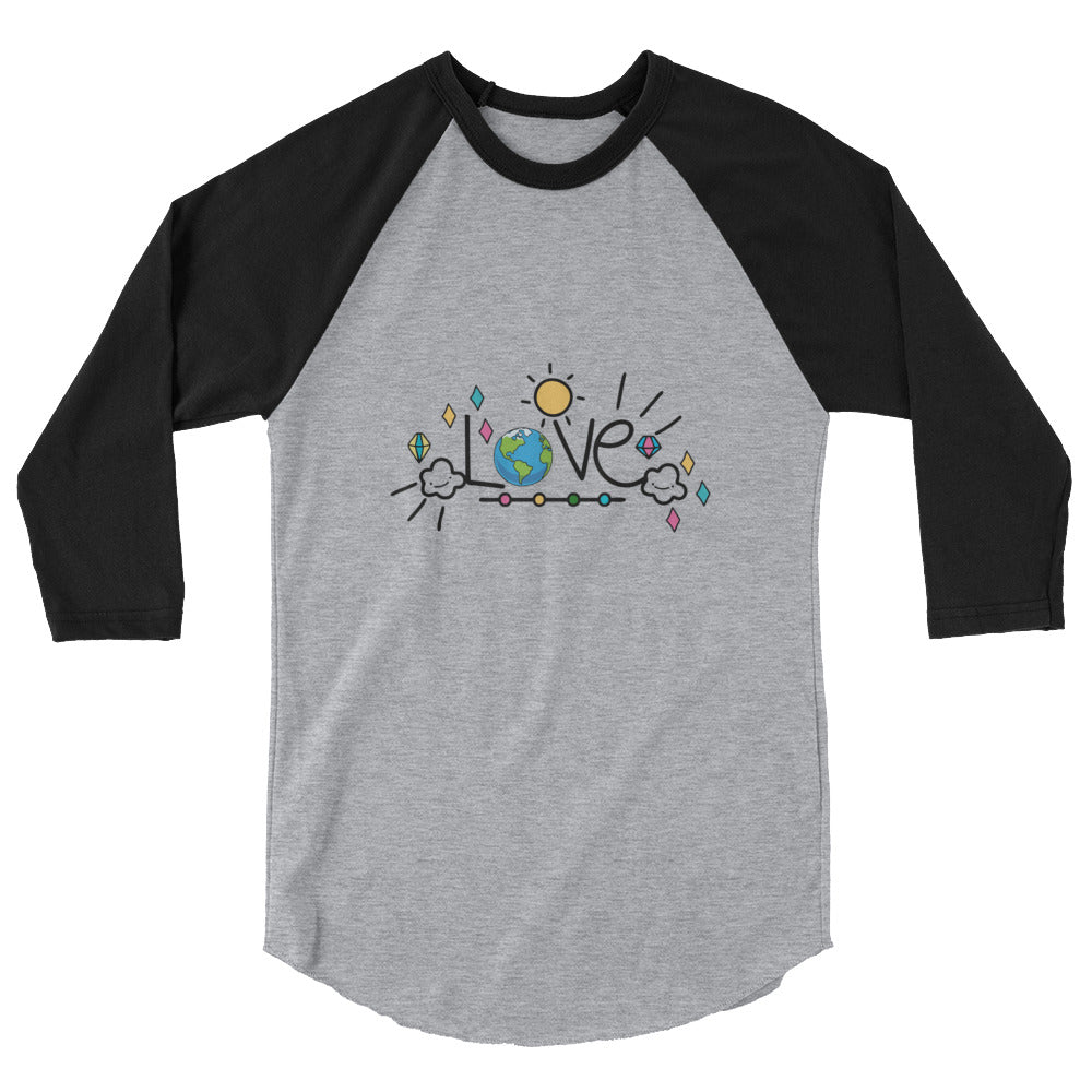 LOVE EARTH - 3/4 sleeve raglan shirt