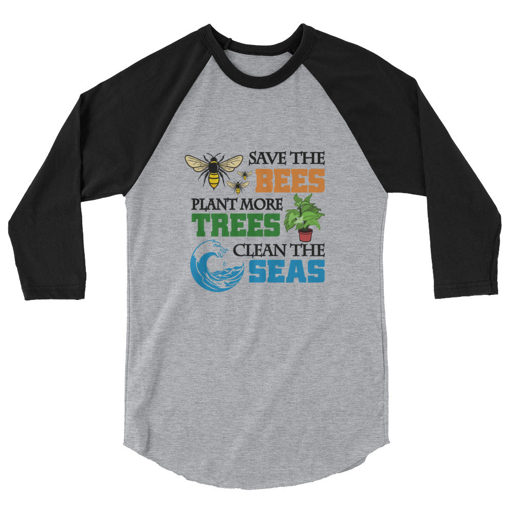 SAVE THE BEES - 3/4 sleeve raglan shirt