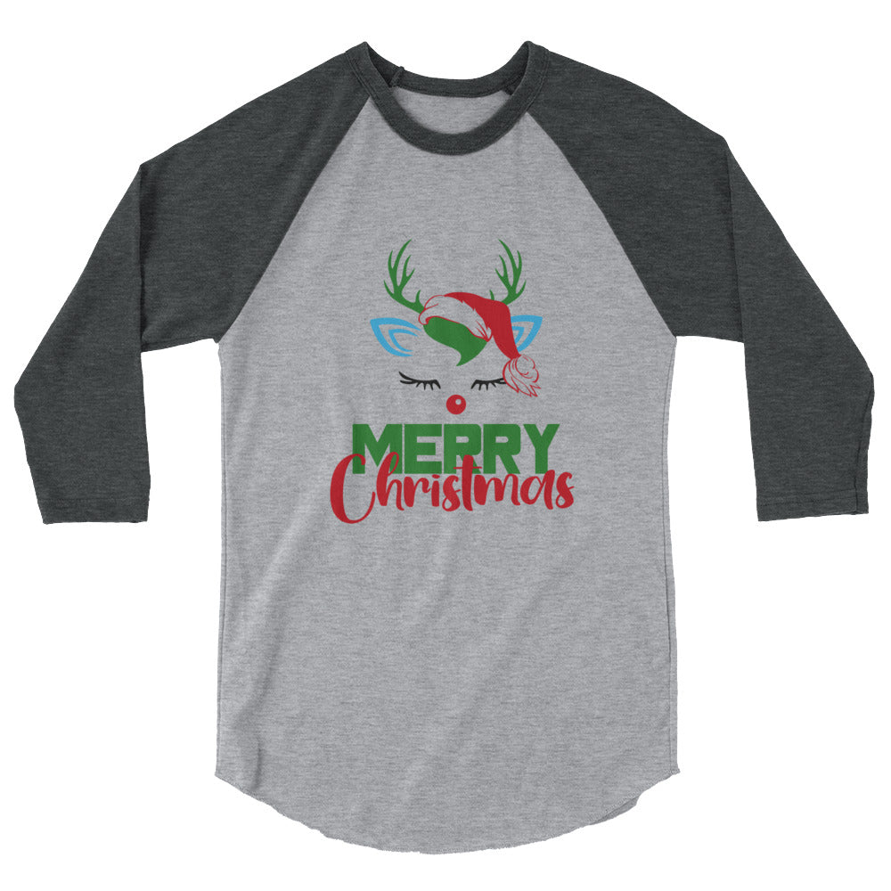 MERRY CHRISTMAS - 3/4 sleeve raglan shirt