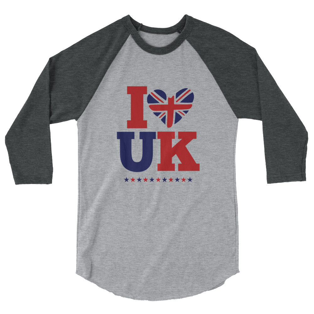 I LOVE UK - 3/4 sleeve raglan shirt
