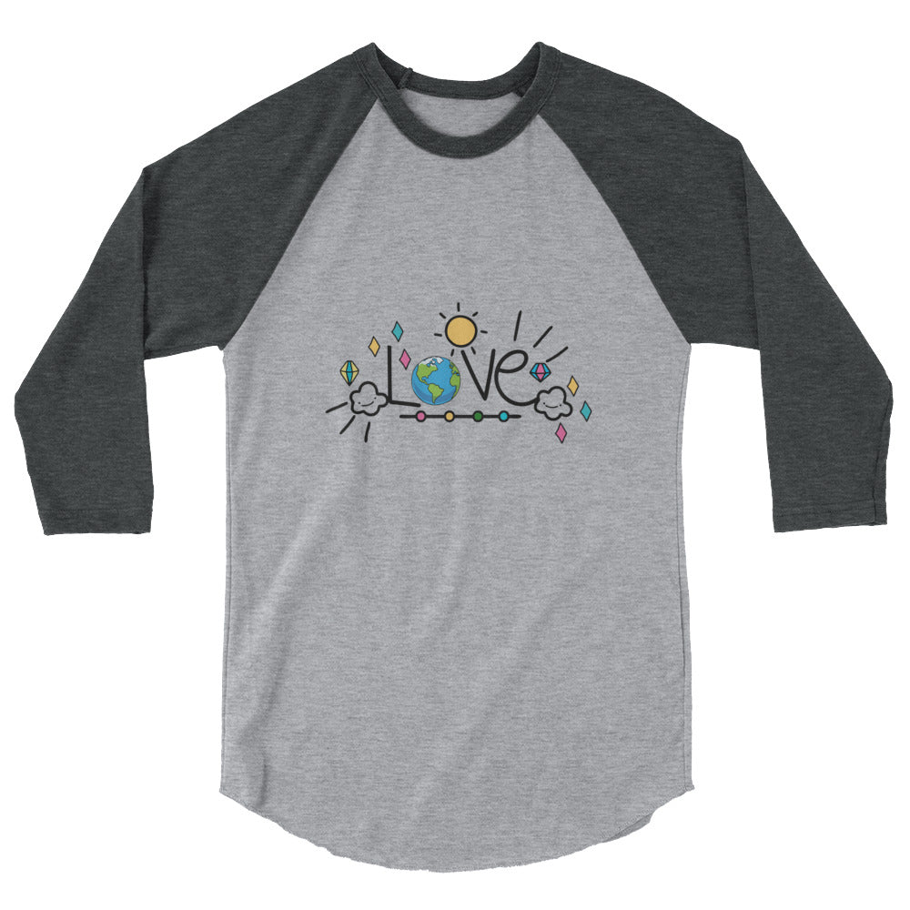 LOVE EARTH - 3/4 sleeve raglan shirt