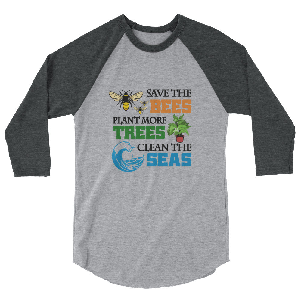 SAVE THE BEES - 3/4 sleeve raglan shirt