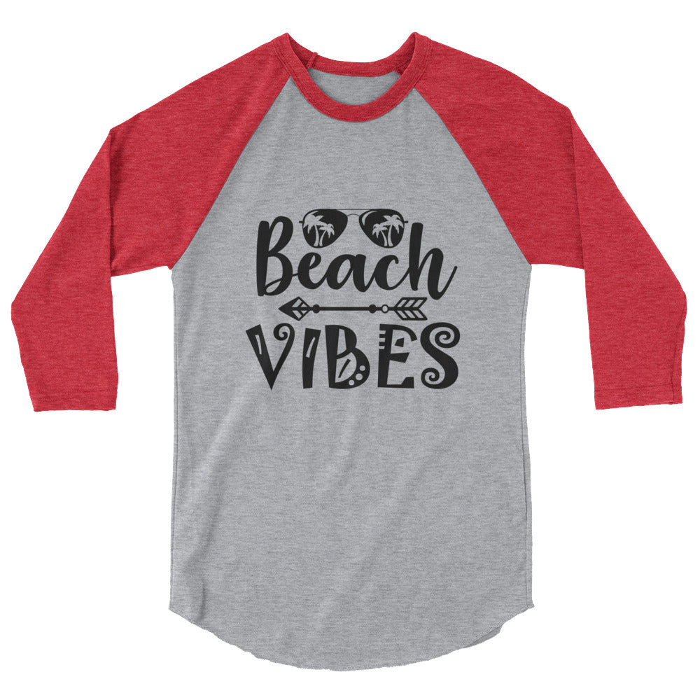 Beach Vibes- 3/4 sleeve raglan shirt