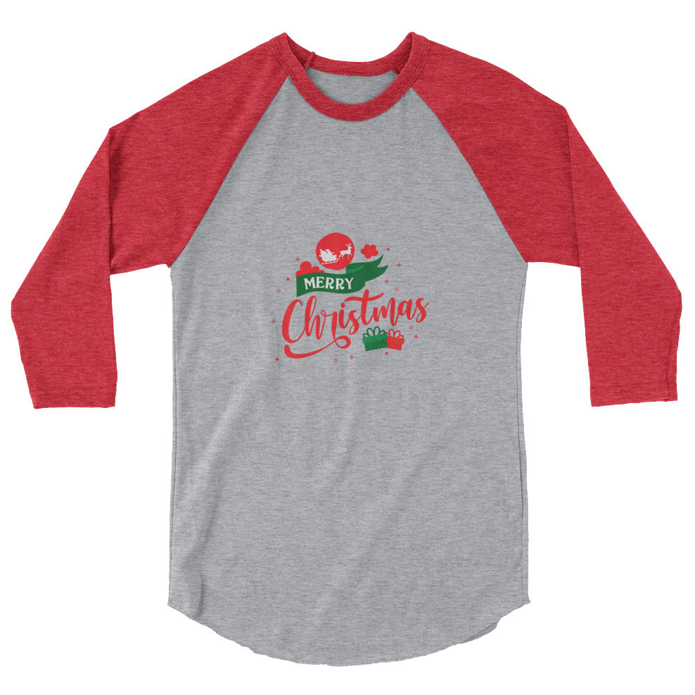 Merry Christmas- 3/4 sleeve raglan shirt