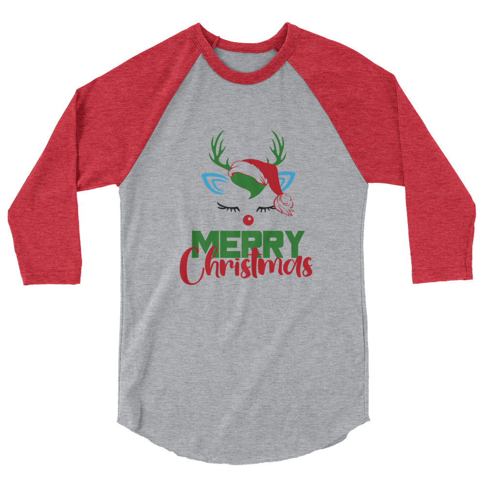 MERRY CHRISTMAS - 3/4 sleeve raglan shirt