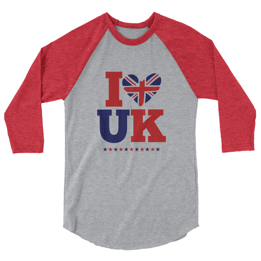 I LOVE UK - 3/4 sleeve raglan shirt