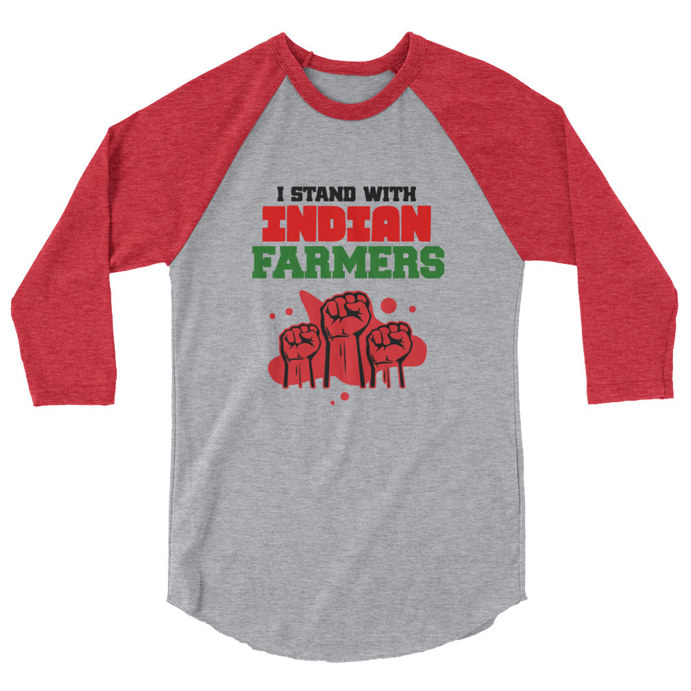 I STAND WITH INDIAN FARMERS - 3/4 sleeve raglan shirt