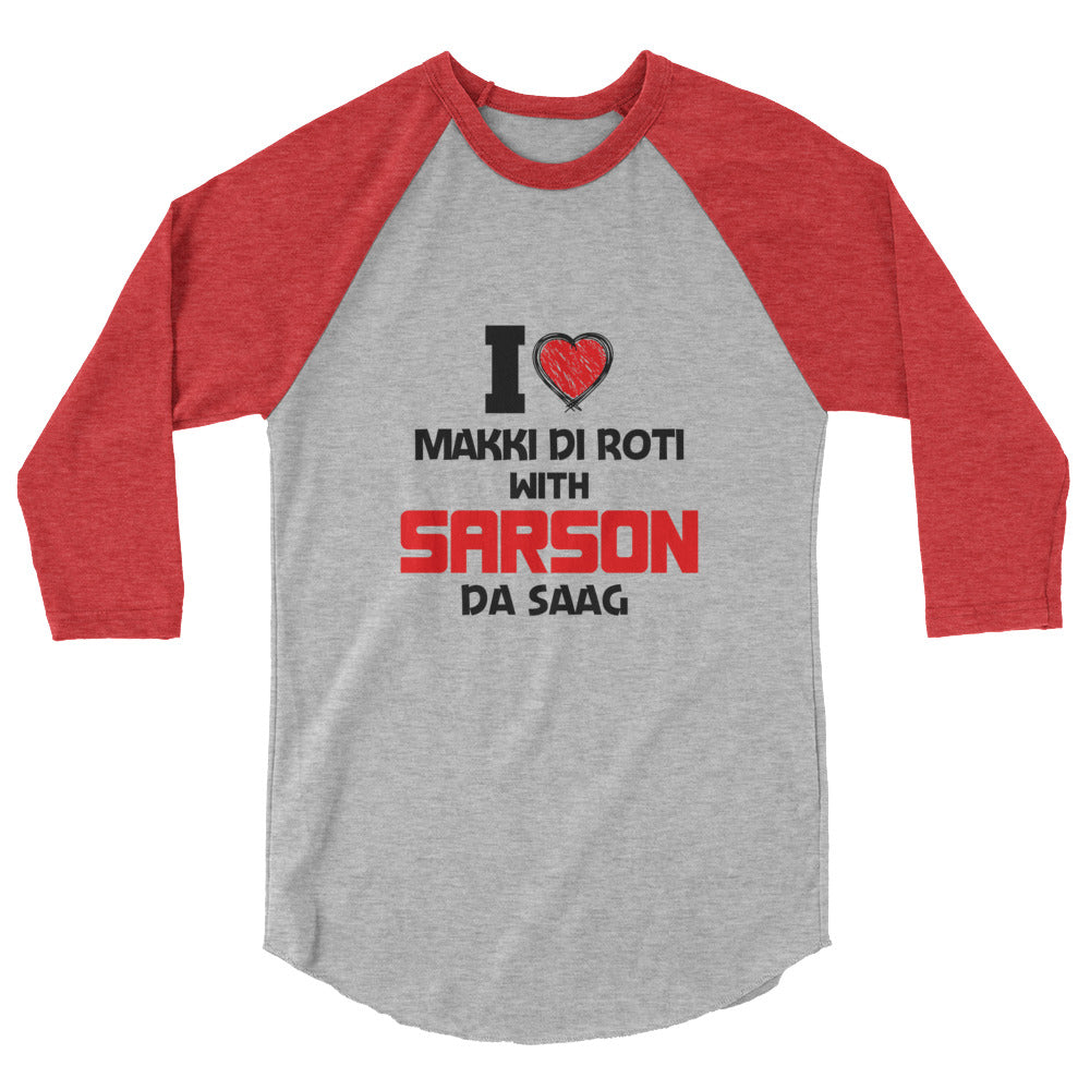 I LOVE MAKKI DI ROTI - 3/4 sleeve raglan shirt