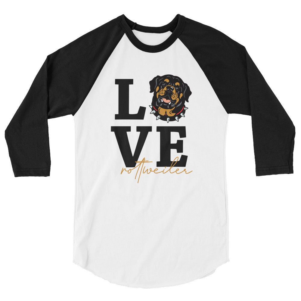 LOVE  ROTTWEILER - 3/4 sleeve raglan shirt