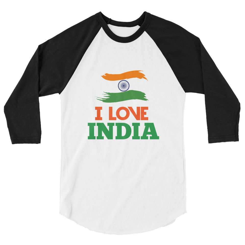 I LOVE INDIA - 3/4 sleeve raglan shirt