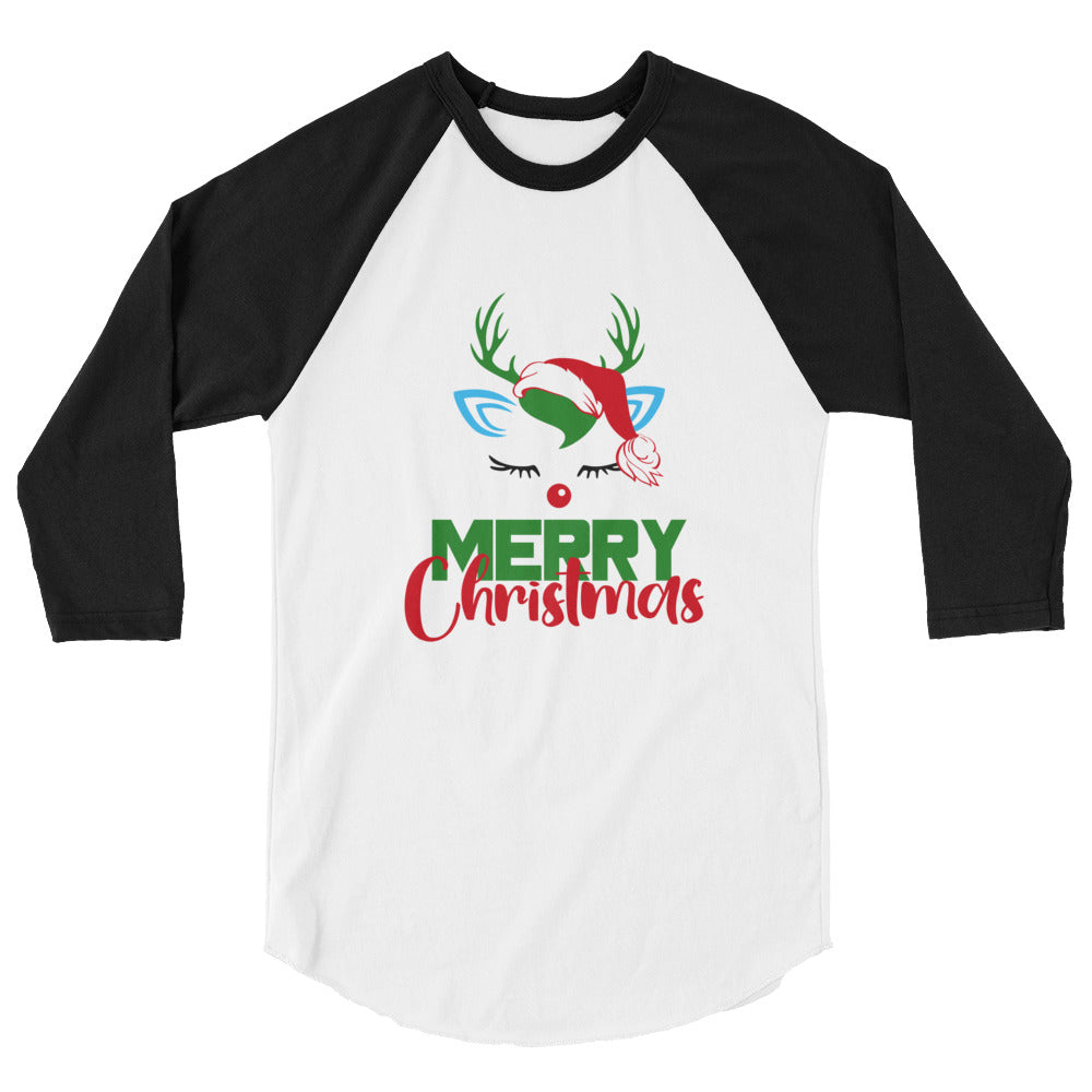 MERRY CHRISTMAS - 3/4 sleeve raglan shirt