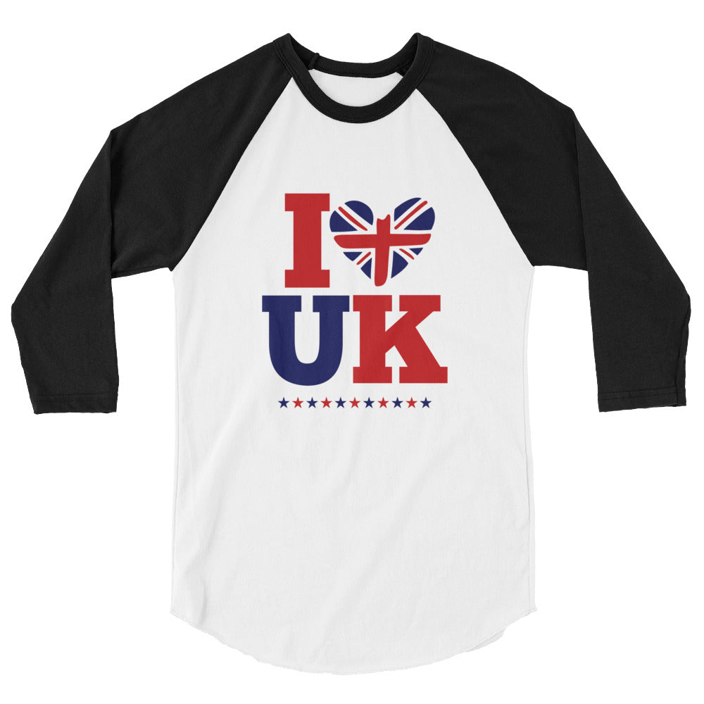 I LOVE UK - 3/4 sleeve raglan shirt