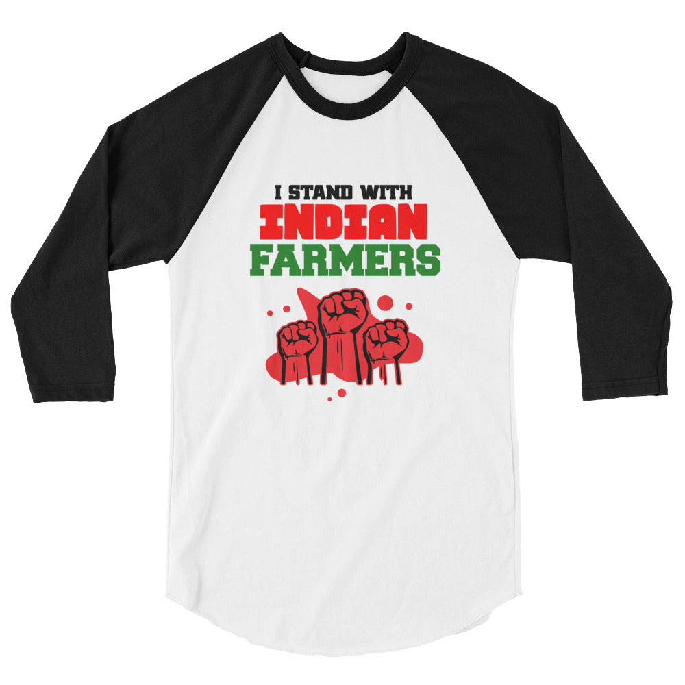 I STAND WITH INDIAN FARMERS - 3/4 sleeve raglan shirt