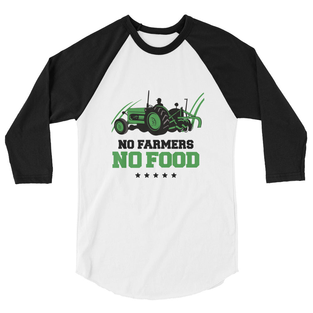 NO FARMERS NO FOOD - 3/4 sleeve raglan shirt