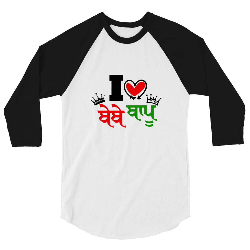 I LOVE BEBE BAPU - 3/4 sleeve raglan shirt