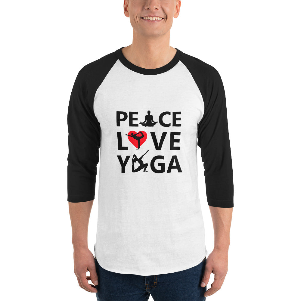 PEACE LOVE YOGA - 3/4 sleeve raglan shirt