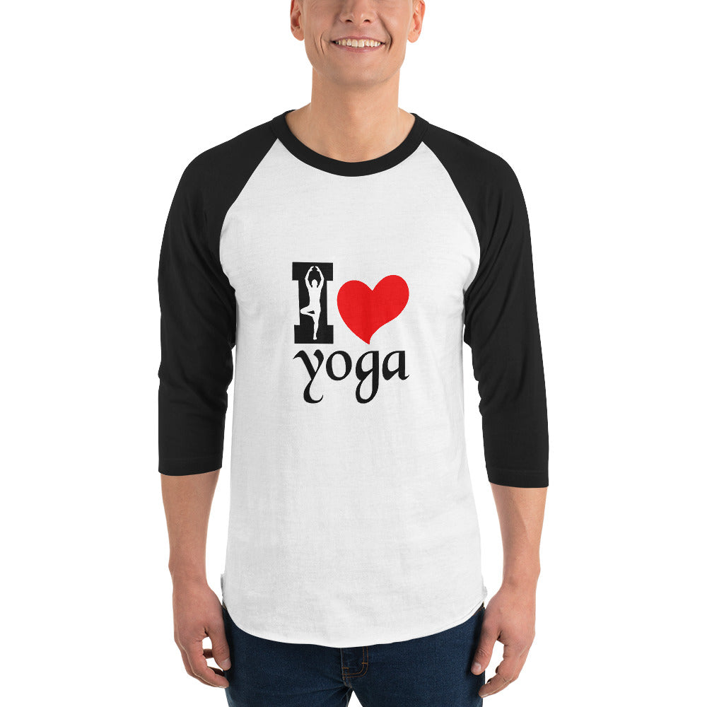 I LOVE YOGA - 3/4 sleeve raglan shirt