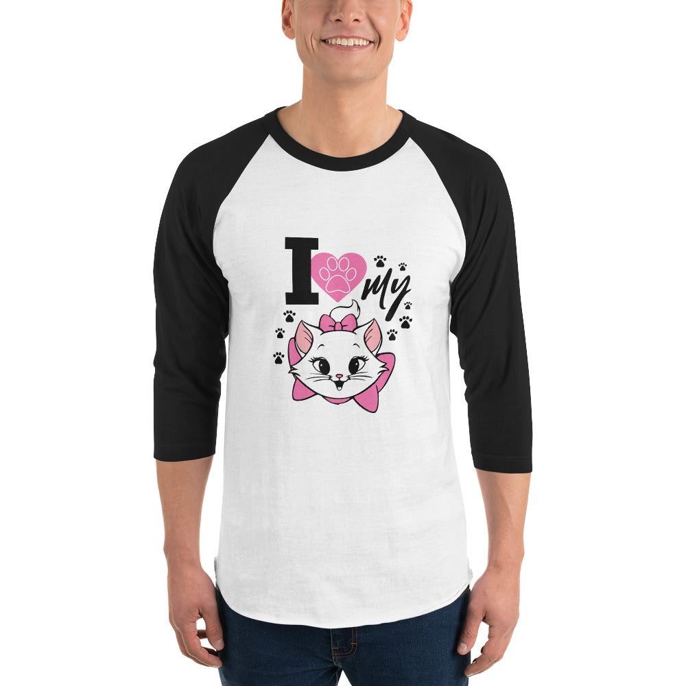 I LOVE MY CAT - 3/4 sleeve raglan shirt