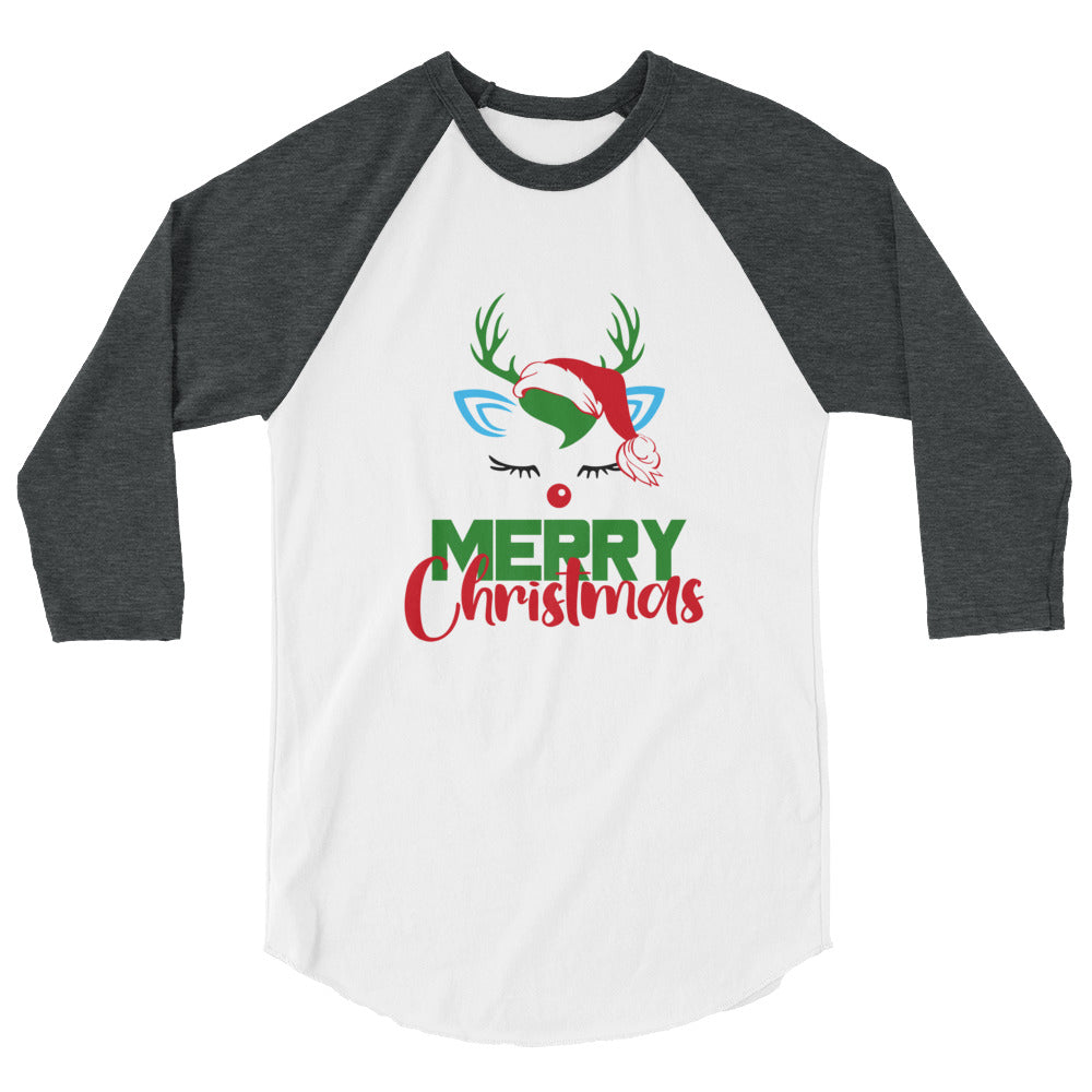 MERRY CHRISTMAS - 3/4 sleeve raglan shirt