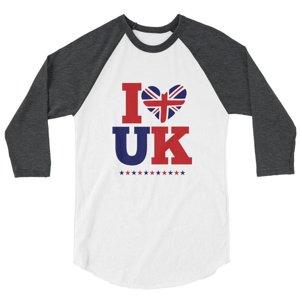 I LOVE UK - 3/4 sleeve raglan shirt