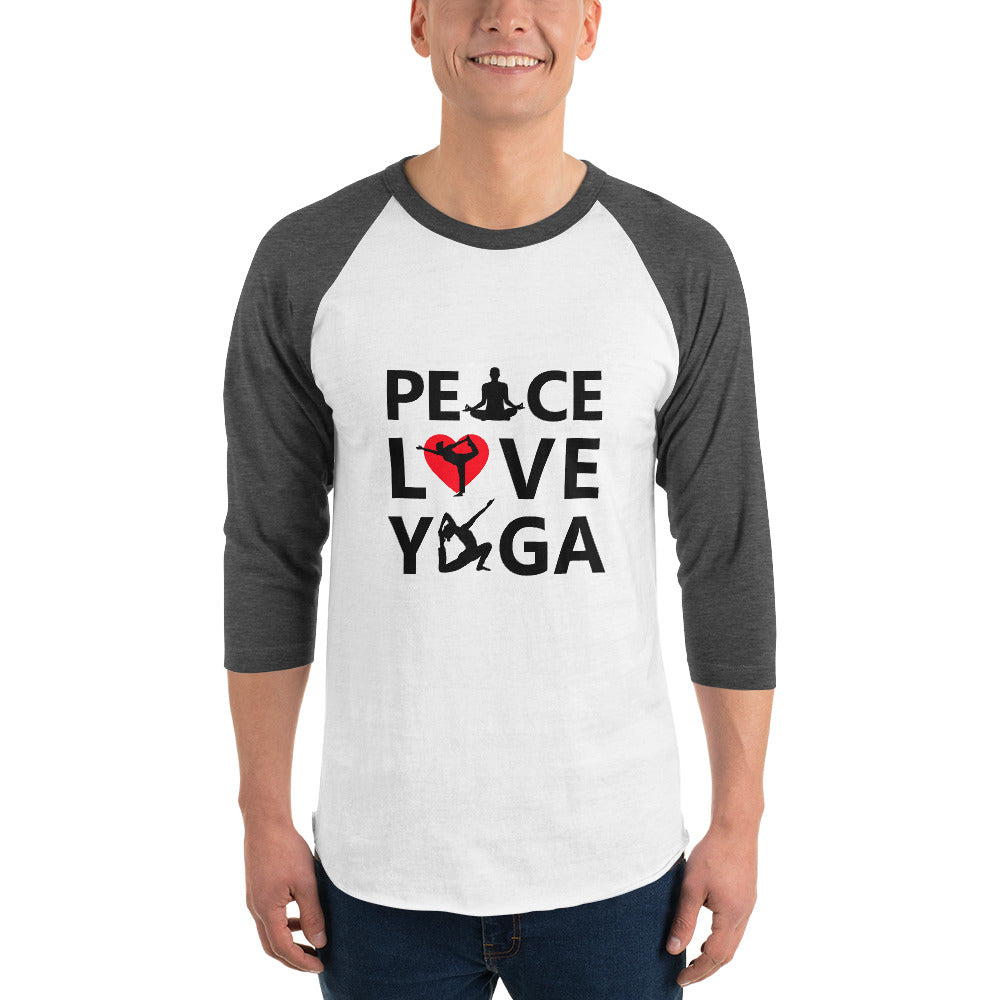 PEACE LOVE YOGA - 3/4 sleeve raglan shirt