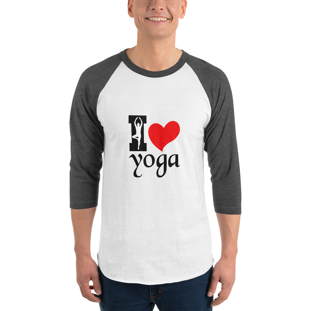 I LOVE YOGA - 3/4 sleeve raglan shirt