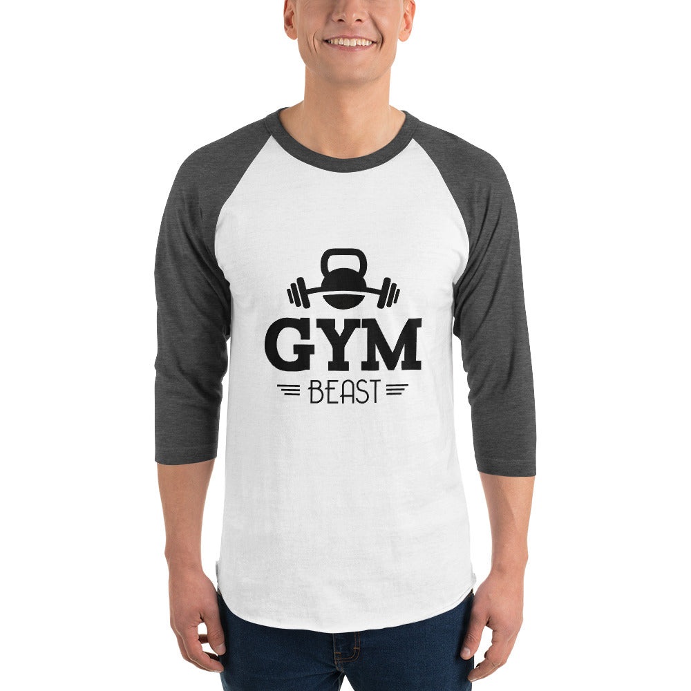 GYM BEAST - 3/4 sleeve raglan shirt