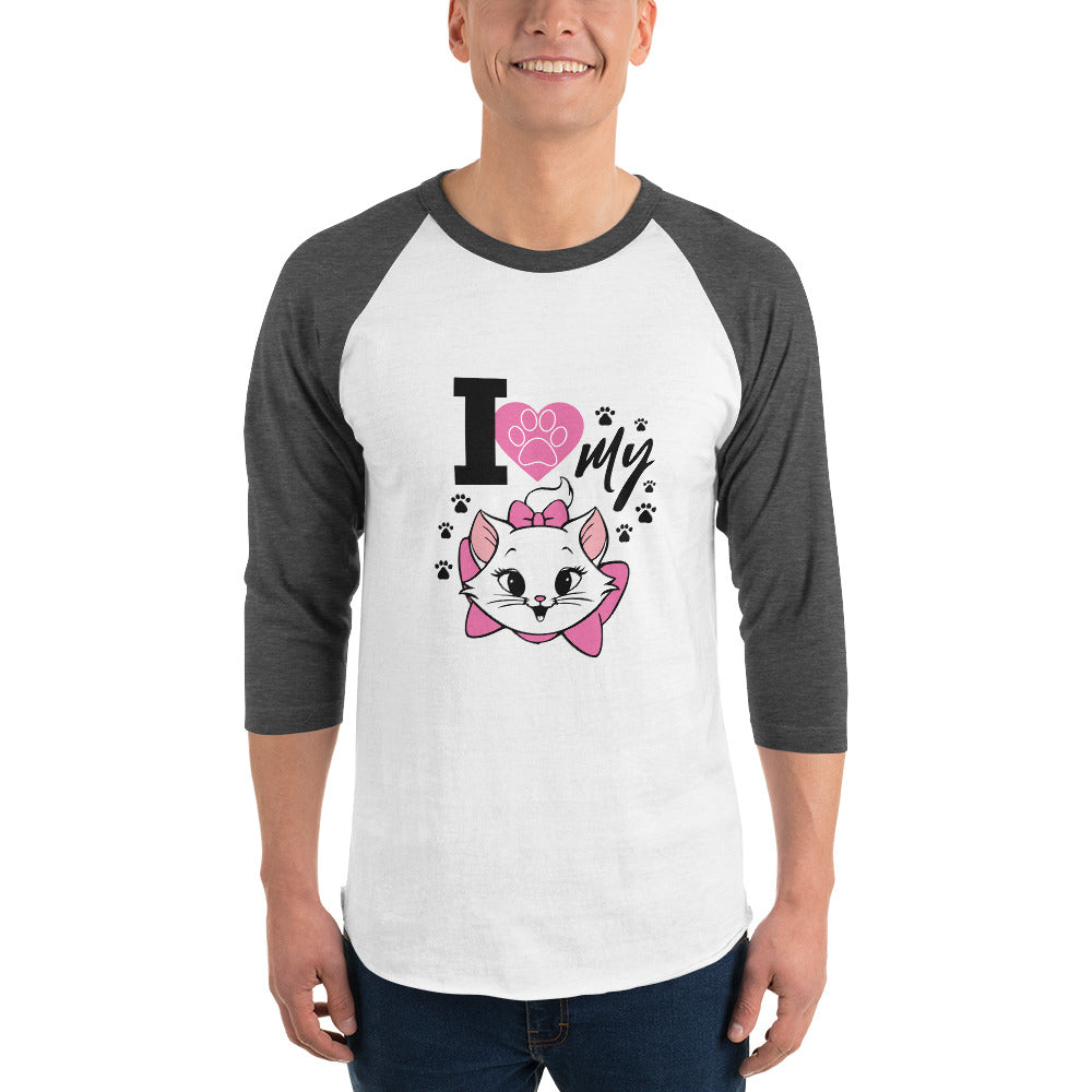 I LOVE MY CAT - 3/4 sleeve raglan shirt