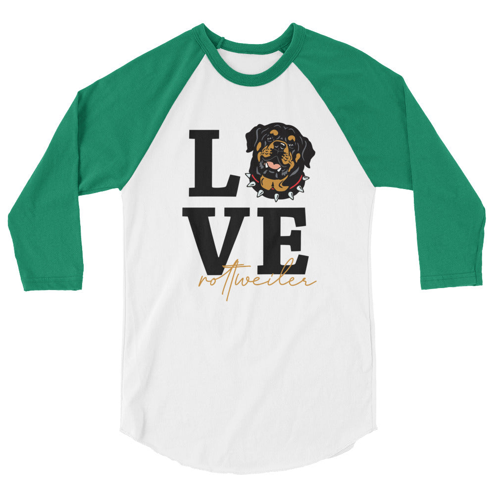 LOVE  ROTTWEILER - 3/4 sleeve raglan shirt