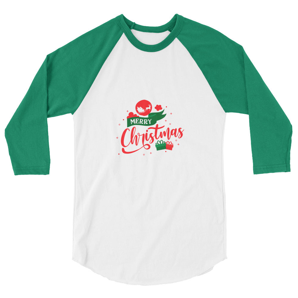 Merry Christmas- 3/4 sleeve raglan shirt